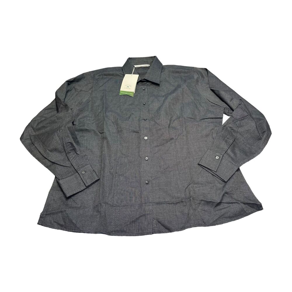 Cutter & Buck Shirt Men's 2XL Blue Polka Dot Long Sleeve Classic Fit Button-Up